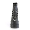 Demonia WAVE-110 Black Vegan Platform Wedge Ankle Boots