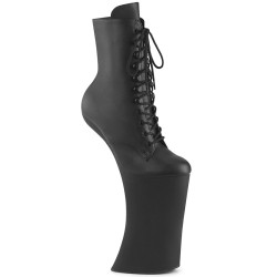 Pleaser FORBIDDEN-1020 Black Vegan Leather Ankle Boots