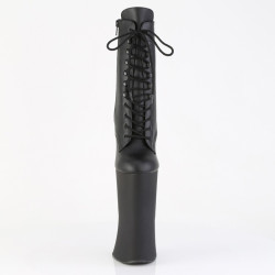 Pleaser FORBIDDEN-1020 Black Vegan Leather Ankle Boots