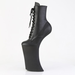 Pleaser FORBIDDEN-1020 Black Vegan Leather Ankle Boots