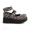 Demonia SPRITE-02 Floral Fabric Maryjane Platform Shoes