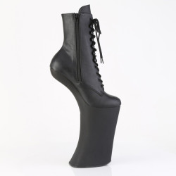 Pleaser FORBIDDEN-1020 Black Vegan Leather Ankle Boots