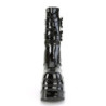 Demonia WAVE-150 Black Patent Platform Wedge Ankle Boots