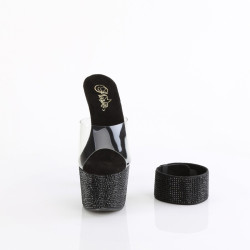 Pleaser BEJEWELED-712RS Ankle Cuff Black Strass Heels