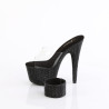 Pleaser BEJEWELED-712RS Ankle Cuff Black Strass Heels