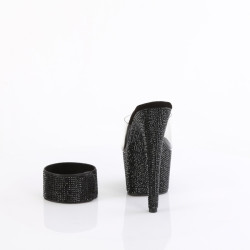 Pleaser BEJEWELED-712RS Ankle Cuff Black Strass Heels