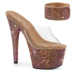 Pleaser BEJEWELED-712RS Ankle Cuff Bronze Strass Heels
