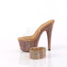 Pleaser BEJEWELED-712RS Ankle Cuff Bronze Strass Heels