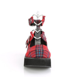 Demonia SPRITE-02 Red Plaid Maryjane Platform Shoes
