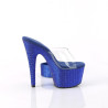 Pleaser BEJEWELED-712RS Ankle Cuff Blue Strass Heels