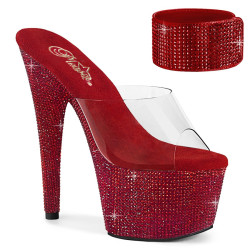 Pleaser BEJEWELED-712RS Ankle Cuff Red Strass Heels