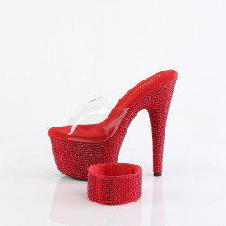 Pleaser BEJEWELED-712RS Ankle Cuff Red Strass Heels