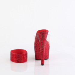 Pleaser BEJEWELED-712RS Ankle Cuff Red Strass Heels