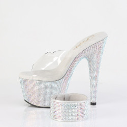 Pleaser BEJEWELED-712RS Ankle Cuff Silver Strass Heels
