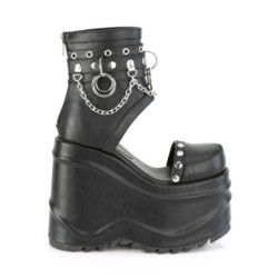 Demonia WAVE-22 Black Vegan Leather Sale Women