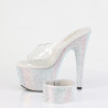 Pleaser BEJEWELED-712RS Ankle Cuff Silver Strass Heels