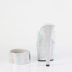 Pleaser BEJEWELED-712RS Ankle Cuff Silver Strass Heels