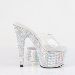 Pleaser BEJEWELED-712RS Ankle Cuff Silver Strass Heels