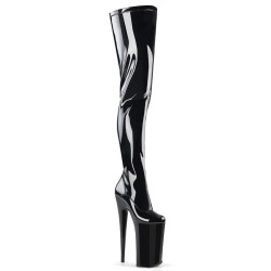 Pleaser BEYOND-4000 Black Platform Crotch High Boots