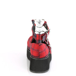 Demonia SPRITE-02 Red Plaid Maryjane Platform Shoes