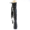 Demonia WAVE-315 Vegan Leather Wedge Thigh High Boots