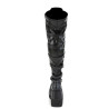 Demonia SHAKER-350 Platform Thigh High Wedge Boots