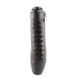 Devious BALLET-1025 Leather Padlock Spike Heeled Boots