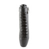 Devious BALLET-1025 Leather Padlock Spike Heeled Boots