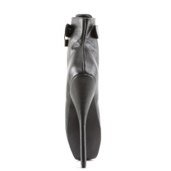 Devious BALLET-1025 Leather Padlock Spike Heeled Boots