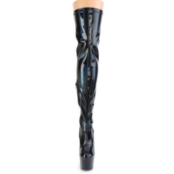 Pleaser ADORE-3000HWR Black Hologram Overknee Boots