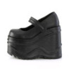 Demonia WAVE-32 Black Vegan Platform Wedge Pumps