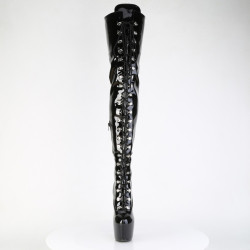 Pleaser JUBILANT-4012 Patent Lace-up Crotch High Boots