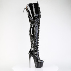 Pleaser JUBILANT-4012 Patent Lace-up Crotch High Boots