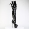 Pleaser JUBILANT-4012 Patent Lace-up Crotch High Boots
