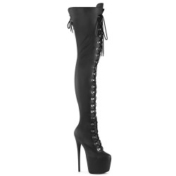 Pleaser JUBILANT-4012 Vegan Lace-up Crotch High Boots