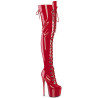 Pleaser JUBILANT-4012 Red Lace-up Crotch High Boots