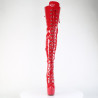 Pleaser JUBILANT-4012 Red Lace-up Crotch High Boots