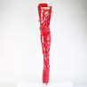 Pleaser JUBILANT-4012 Red Lace-up Crotch High Boots