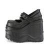 Demonia WAVE-48 Black Vegan Platform Wedge Pumps