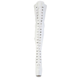 Pleaser JUBILANT-4012 White Lace-up Crotch High Boots