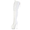 Pleaser JUBILANT-4012 White Lace-up Crotch High Boots