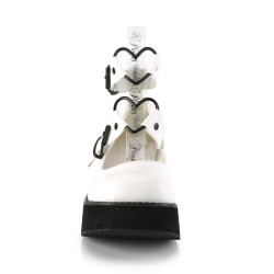 Demonia SPRITE-02 White Vegan Maryjane Platform Shoes