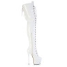 Pleaser JUBILANT-4012 White Lace-up Crotch High Boots