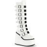 Demonia SWING-815 White Vegan Platform Knee High Boots
