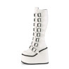 Demonia SWING-815 White Vegan Platform Knee High Boots