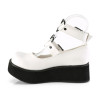Demonia SPRITE-02 White Vegan Maryjane Platform Shoes