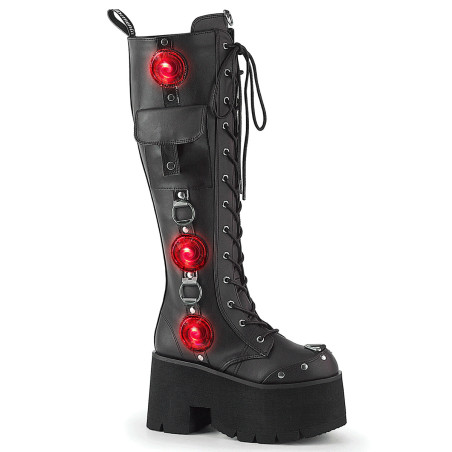 Demonia BLAZE-202 Black Chunky Platform Led Boots