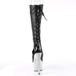 Pleaser BEJEWELED-2018-7 Black Vegan Leather Silver