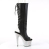 Pleaser BEJEWELED-2018-7 Black Vegan Leather Silver