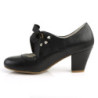 Pin Up Couture WIGGLE-32 Black Cuben Heel Retro Pumps